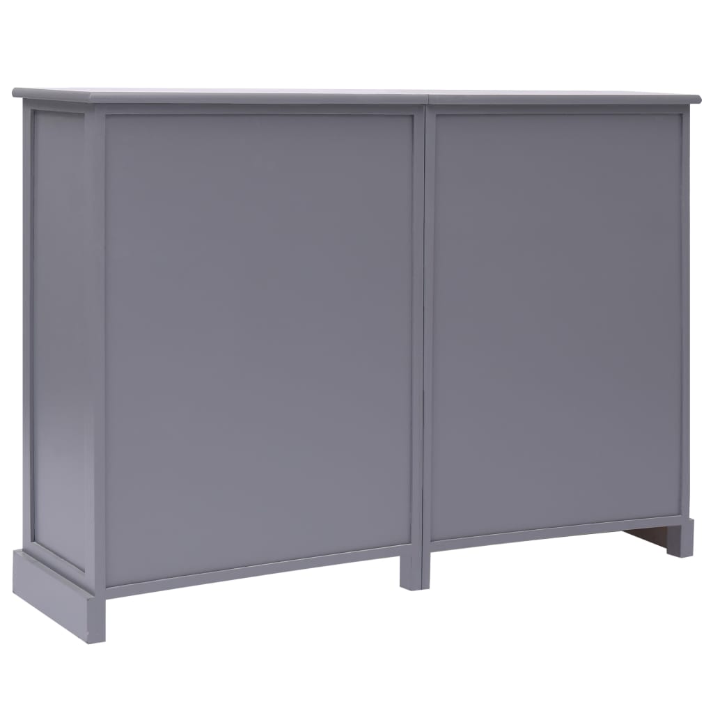 Credenza con 10 Cassetti Grigia 113x30x79 cm in Legno 284176