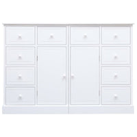 Credenza con 10 Cassetti Bianca 113x30x79 cm in Legno 284177