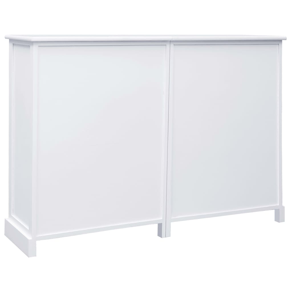 Credenza con 10 Cassetti Bianca 113x30x79 cm in Legno 284177