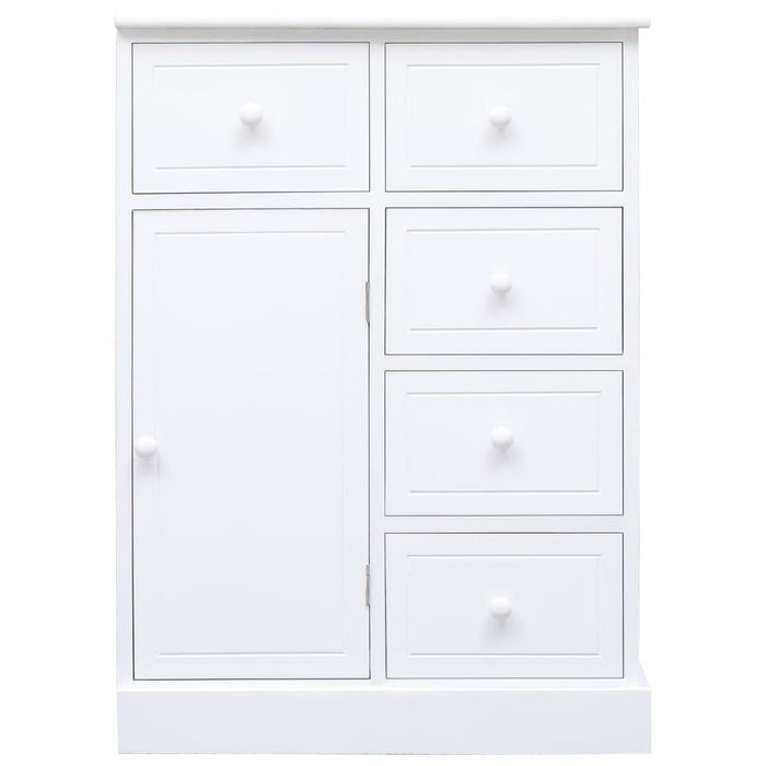 Credenza con 10 Cassetti Bianca 113x30x79 cm in Legno 284177