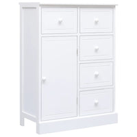 Credenza con 10 Cassetti Bianca 113x30x79 cm in Legno 284177