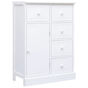 Credenza con 10 Cassetti Bianca 113x30x79 cm in Legno 284177