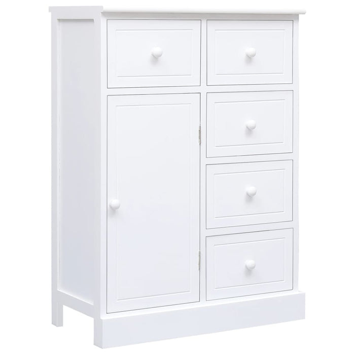 Credenza con 10 Cassetti Bianca 113x30x79 cm in Legno 284177