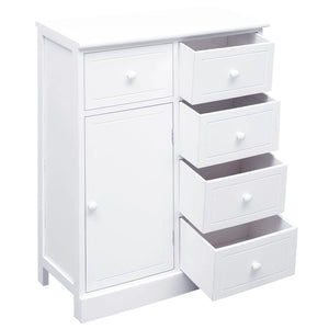 Credenza con 10 Cassetti Bianca 113x30x79 cm in Legno 284177