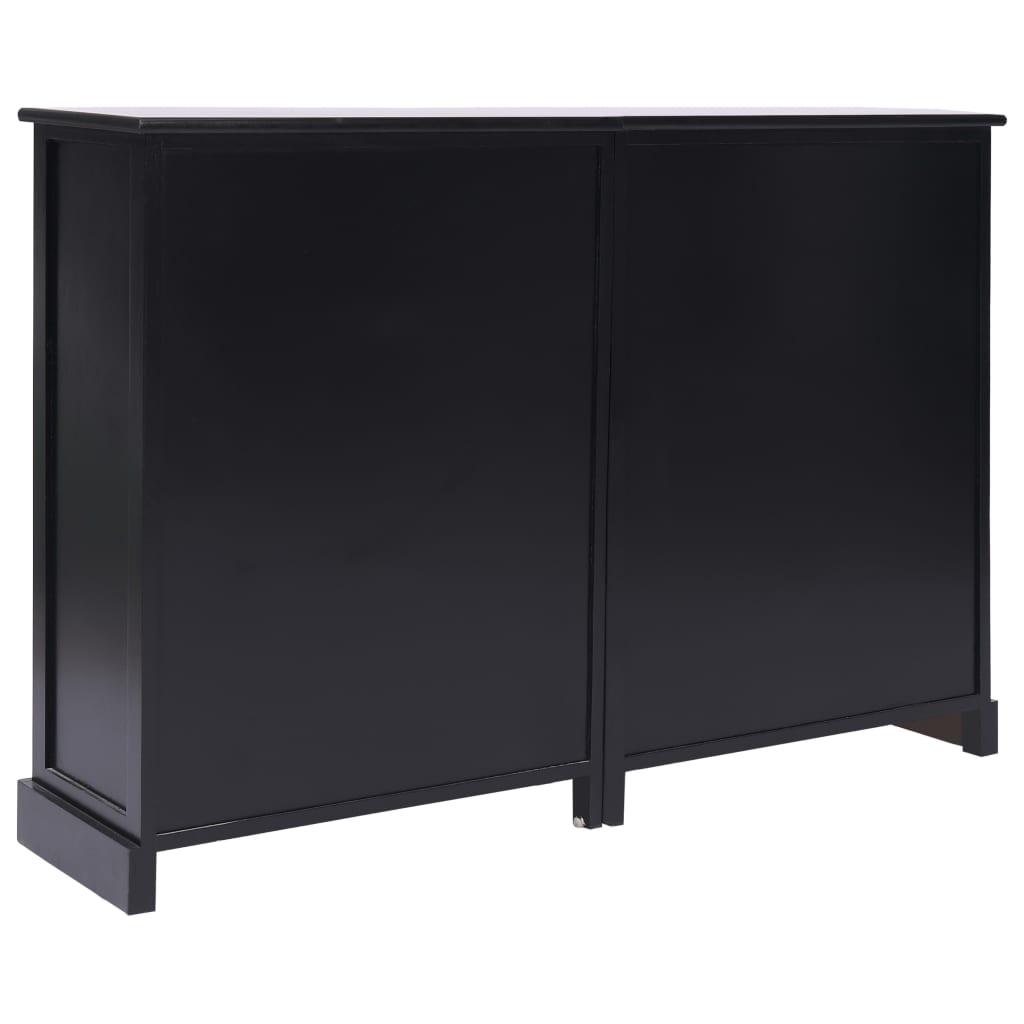 Credenza con 10 Cassetti Nera 113x30x79 cm in Legno 284178