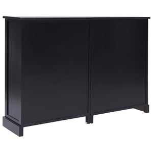 Credenza con 10 Cassetti Nera 113x30x79 cm in Legno 284178