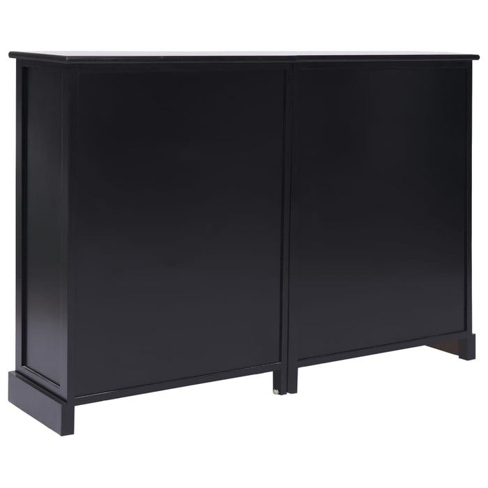 Credenza con 10 Cassetti Nera 113x30x79 cm in Legno 284178