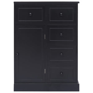 Credenza con 10 Cassetti Nera 113x30x79 cm in Legno 284178