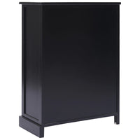 Credenza con 10 Cassetti Nera 113x30x79 cm in Legno 284178
