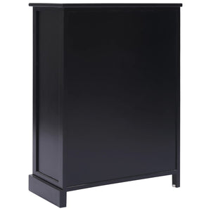 Credenza con 10 Cassetti Nera 113x30x79 cm in Legno 284178