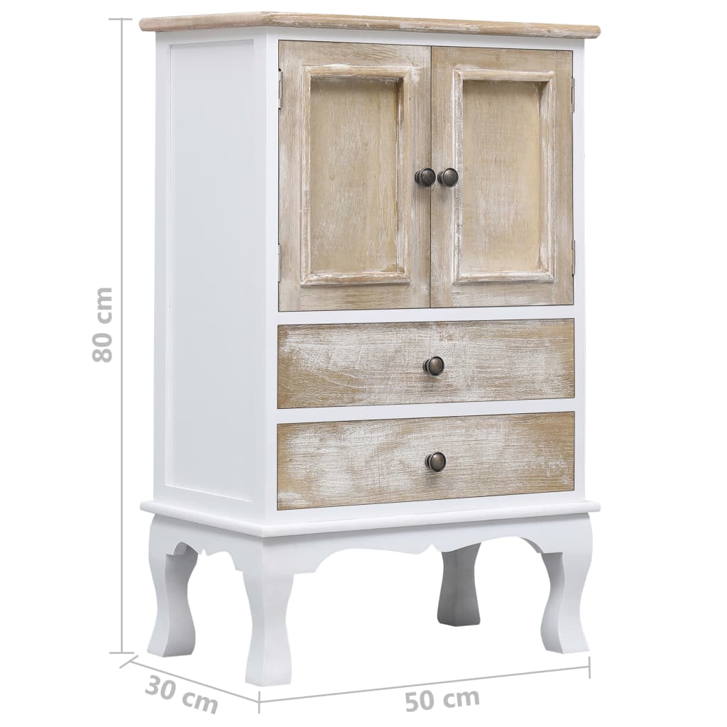 Credenza con Cassetti Bianca 50x30x80 cm in Legno cod mxl 47746