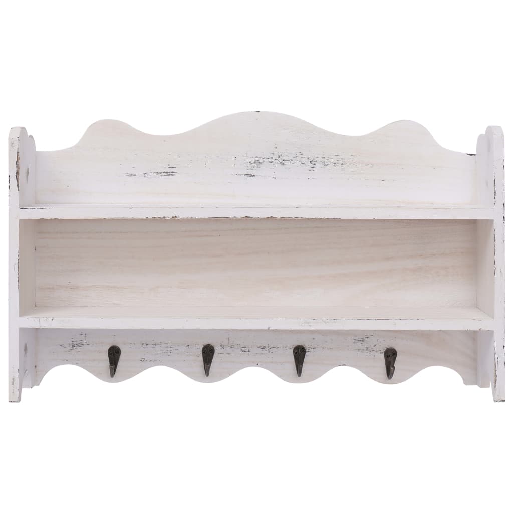 Appendiabiti a Muro Bianco 50x10x30 cm in Legno cod mxl 74778