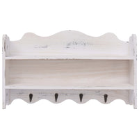 Appendiabiti a Muro Bianco 50x10x30 cm in Legno cod mxl 74778