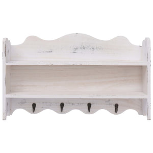 Appendiabiti a Muro Bianco 50x10x30 cm in Legno cod mxl 74778
