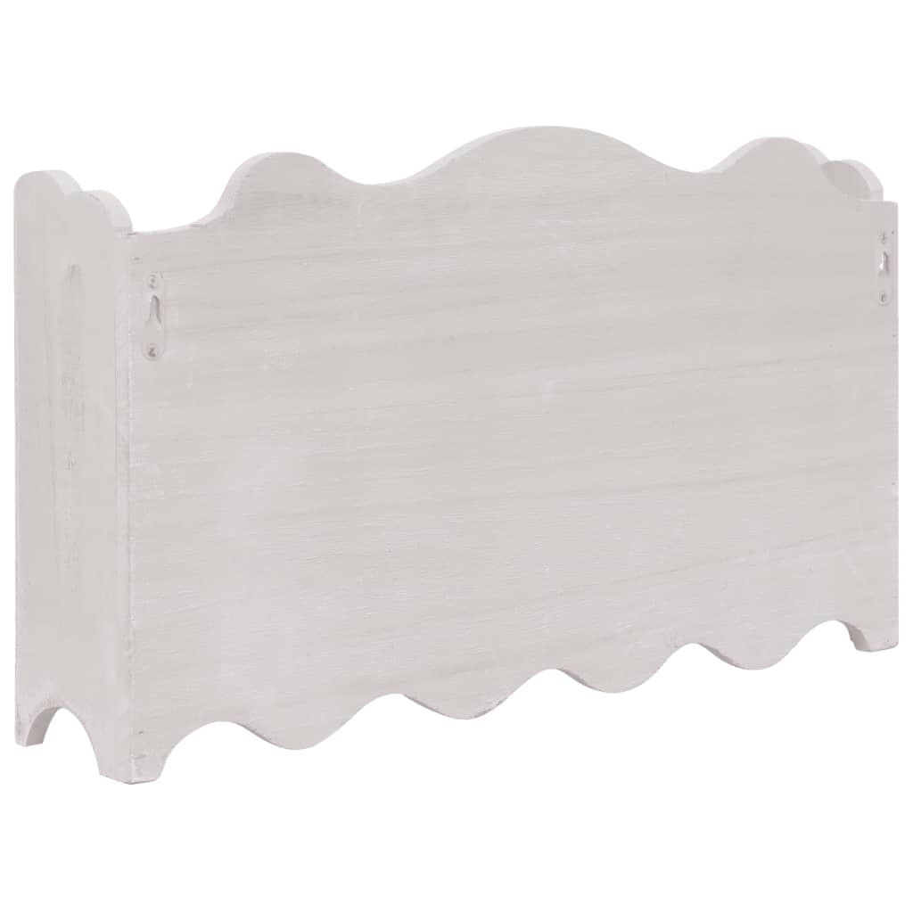 Appendiabiti a Muro Bianco 50x10x30 cm in Legno cod mxl 74778