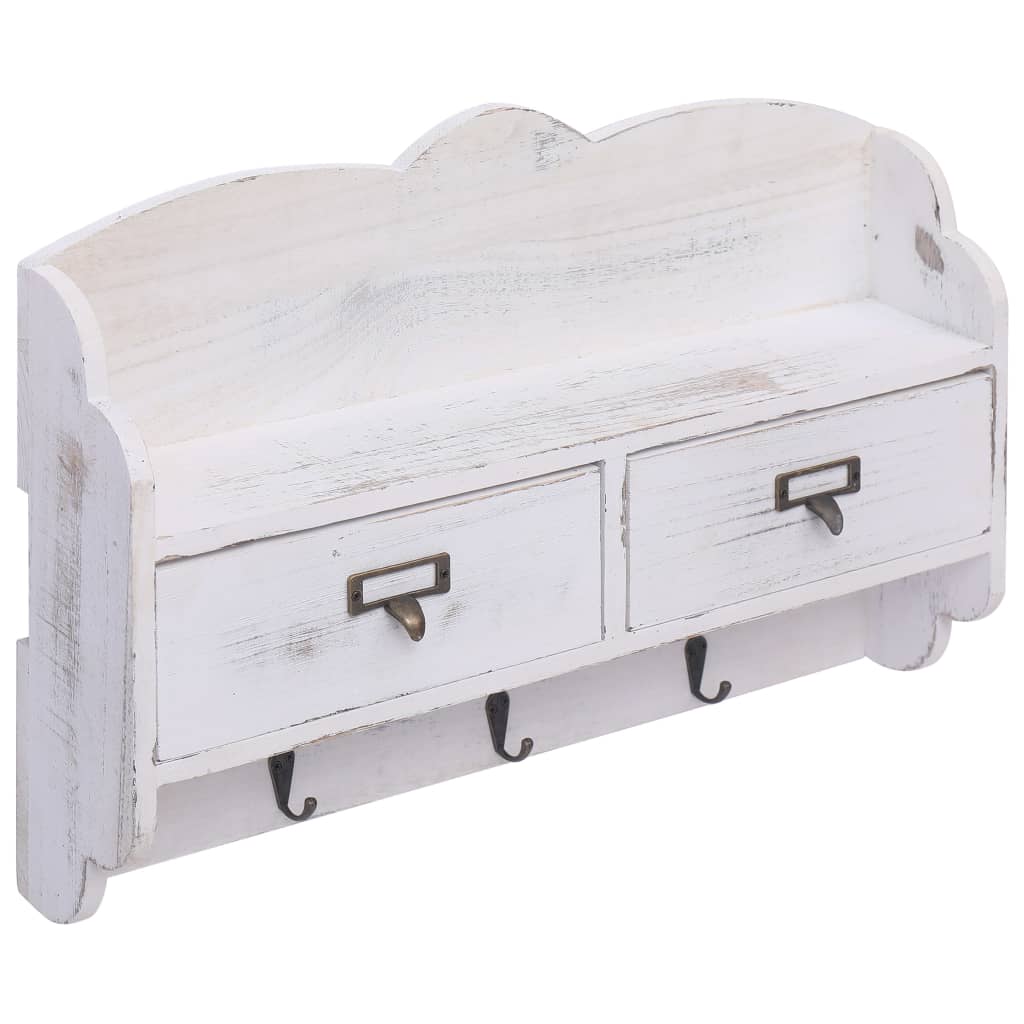 Appendiabiti a Muro Bianco 50x10x34 cm in Legno 284239