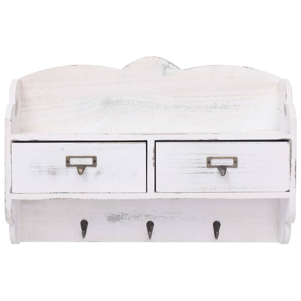 Appendiabiti a Muro Bianco 50x10x34 cm in Legno 284239