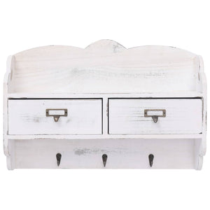 Appendiabiti a Muro Bianco 50x10x34 cm in Legno 284239