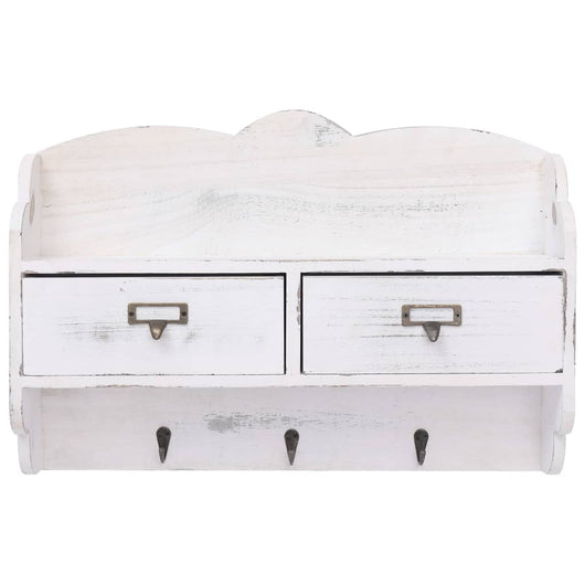 Appendiabiti a Muro Bianco 50x10x34 cm in Legno 284239