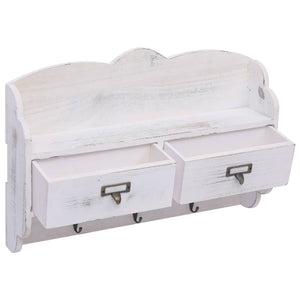 Appendiabiti a Muro Bianco 50x10x34 cm in Legno 284239