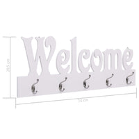 Appendiabiti a Muro WELCOME Bianco 74x29,5 cm 284247