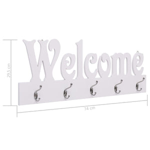 Appendiabiti a Muro WELCOME Bianco 74x29,5 cm 284247