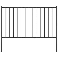 Pannello Recinzione con Pali Acciaio Verniciato 1,7x0,75m Nero cod mxl 61737