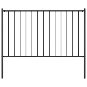 Pannello Recinzione con Pali Acciaio Verniciato 1,7x0,75m Nero cod mxl 61737
