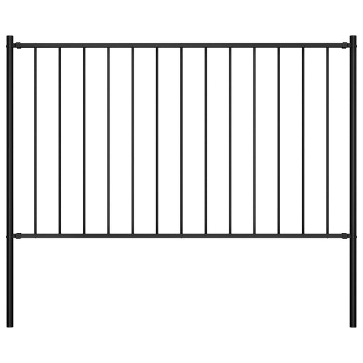 Pannello Recinzione con Pali Acciaio Verniciato 1,7x1,25 m Nero cod mxl 58082