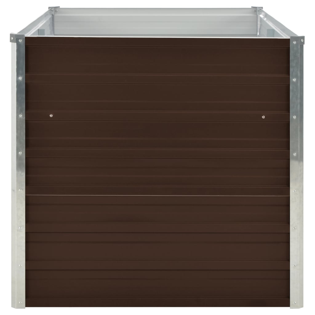 Fioriera rialzata 160 x 80 x 77 cm acciaio zincato marrone 02_0000859