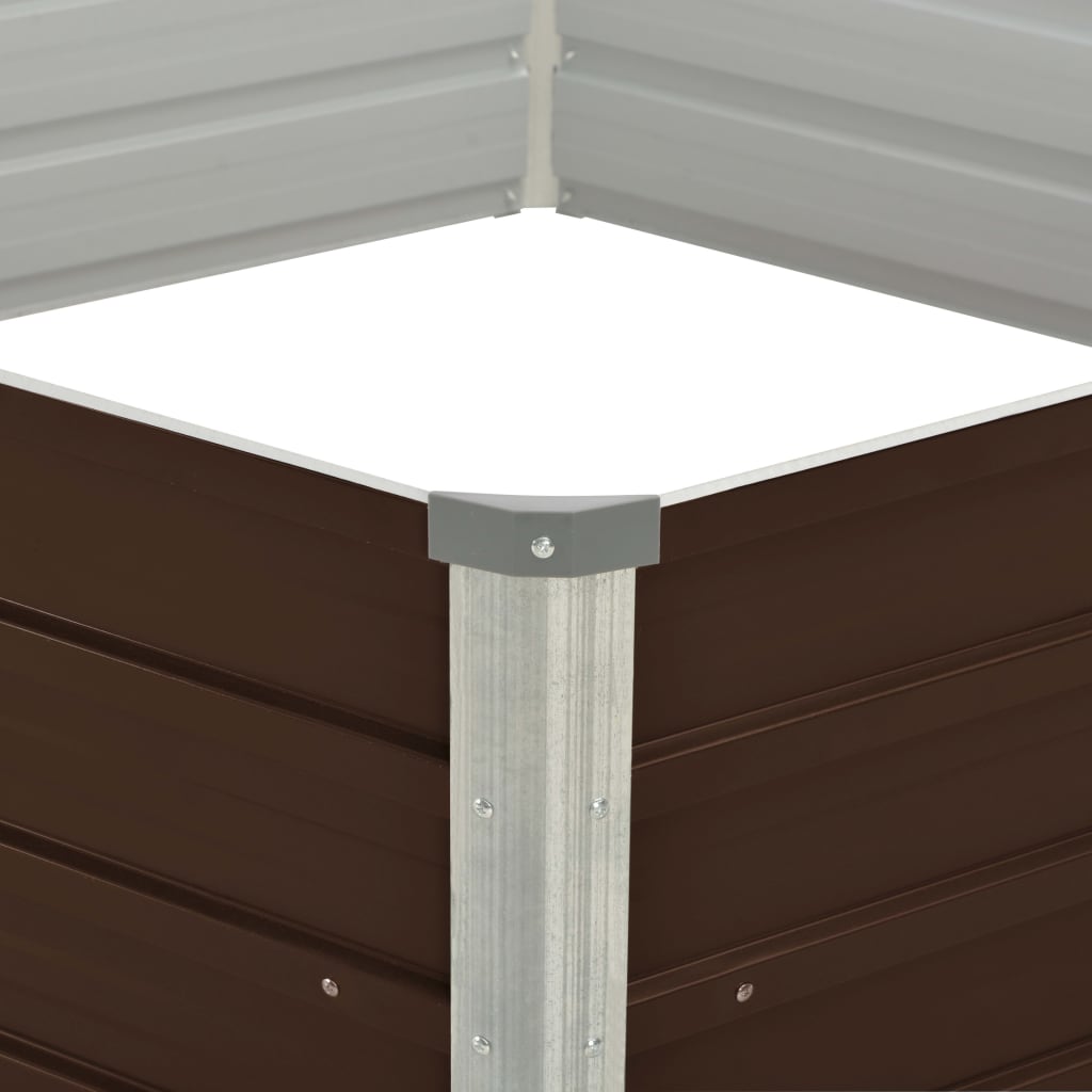 Letto di Coltura Rialzato Marrone 129x129x46cm Acciaio Zincato 45710