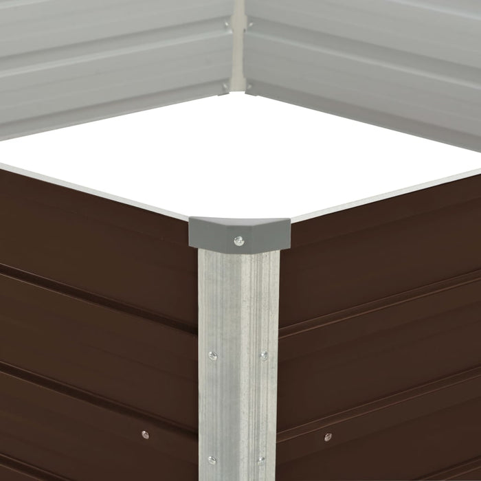 Letto di Coltura Rialzato Marrone 129x129x46cm Acciaio Zincato 45710