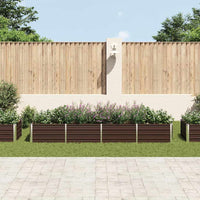 Letto Rialzato Giardino Marrone 320x80x45 cm in Acciaio Zincato