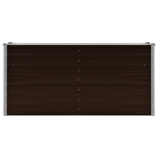 Fioriera rialzata piante fiori giardino 160 x 40 x 77 cm acciaio zincato marrone 02_0001217