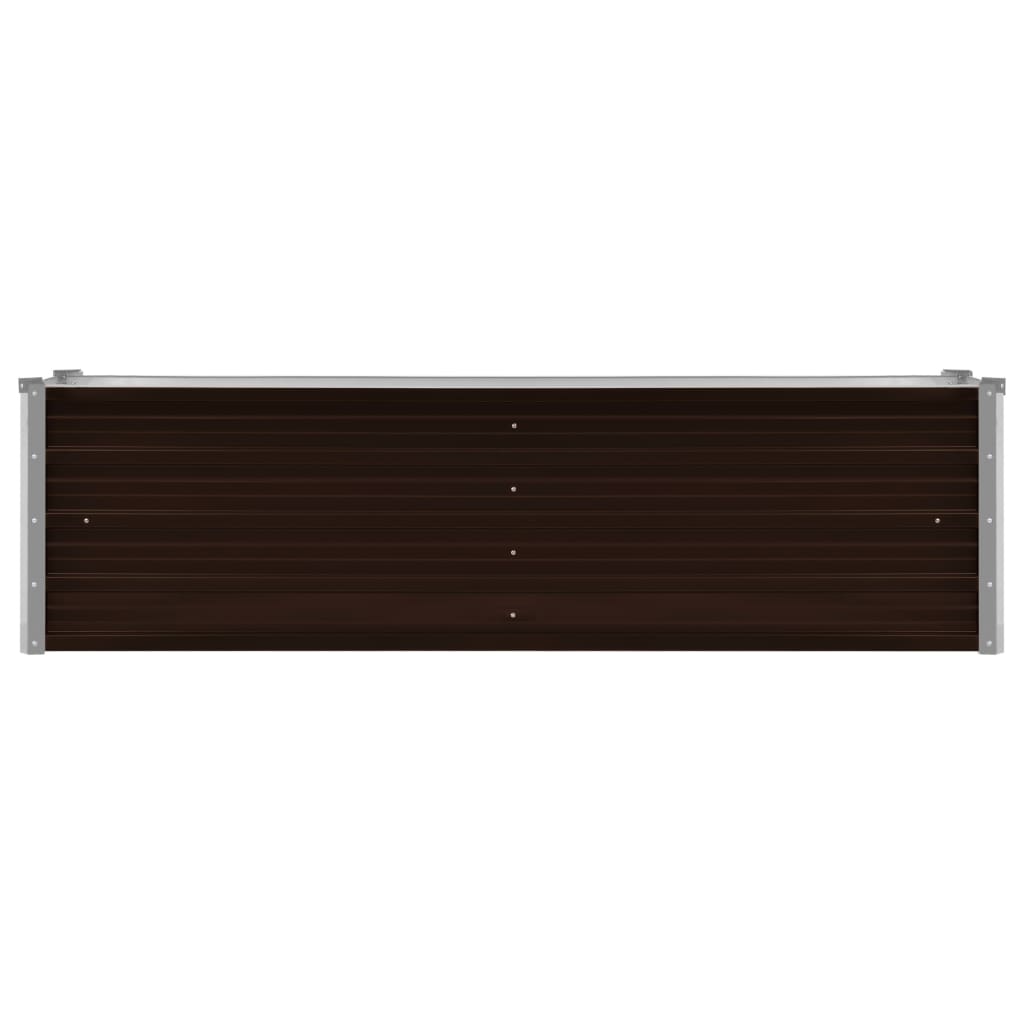 Fioriera rialzata piante fiori giardino 160 x 40 x 45 cm acciaio zincato marrone 02_0001216