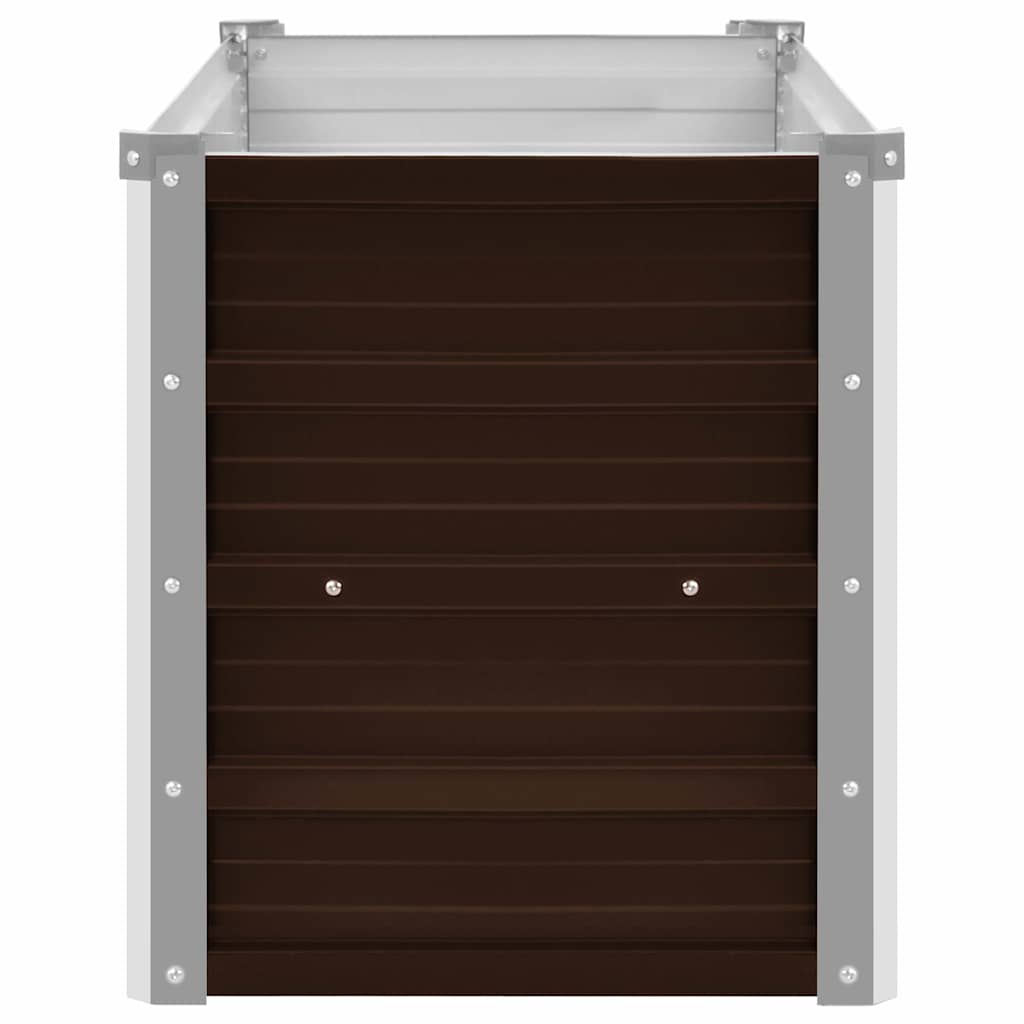 Letto Rialzato Giardino Marrone 160x40x45 cm in Acciaio Zincato