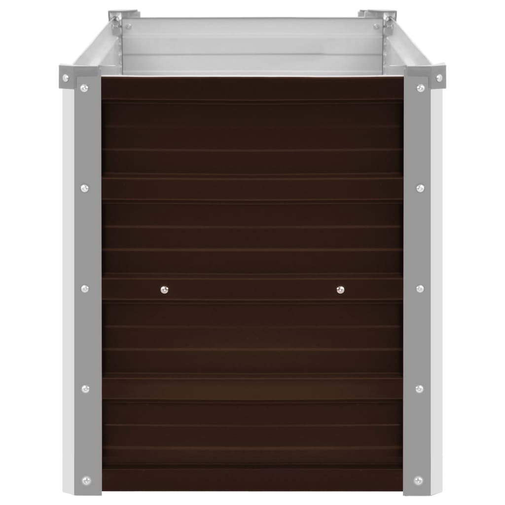 Fioriera rialzata piante fiori giardino 160 x 40 x 45 cm acciaio zincato marrone 02_0001216