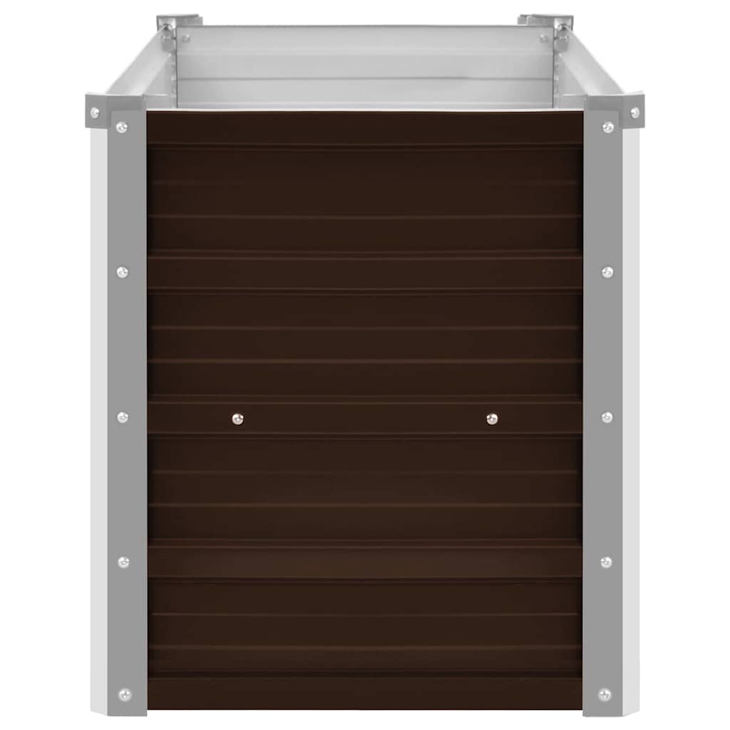 Letto Rialzato Giardino Marrone 100x40x45 cm in Acciaio Zincato