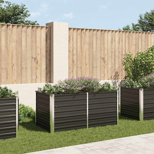 Fioriera Rialzata Antracite 160x80x77 cm in Acciaio Zincato cod mxl 54198