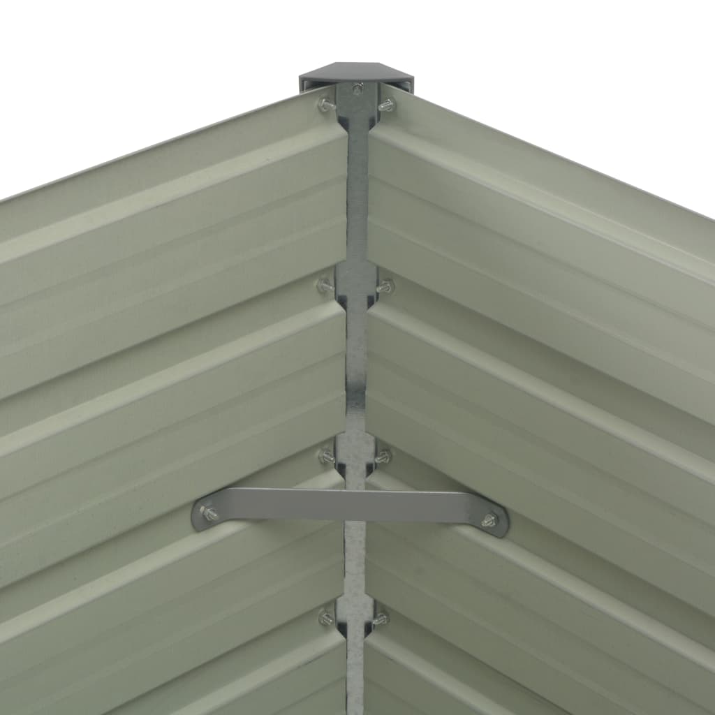 Fioriera rialzata antracite 100 x 100 x 77 cm giardino piante fiori acciaio zincato 02_0000853