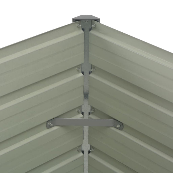 Fioriera rialzata antracite 100 x 100 x 77 cm giardino piante fiori acciaio zincato 02_0000853