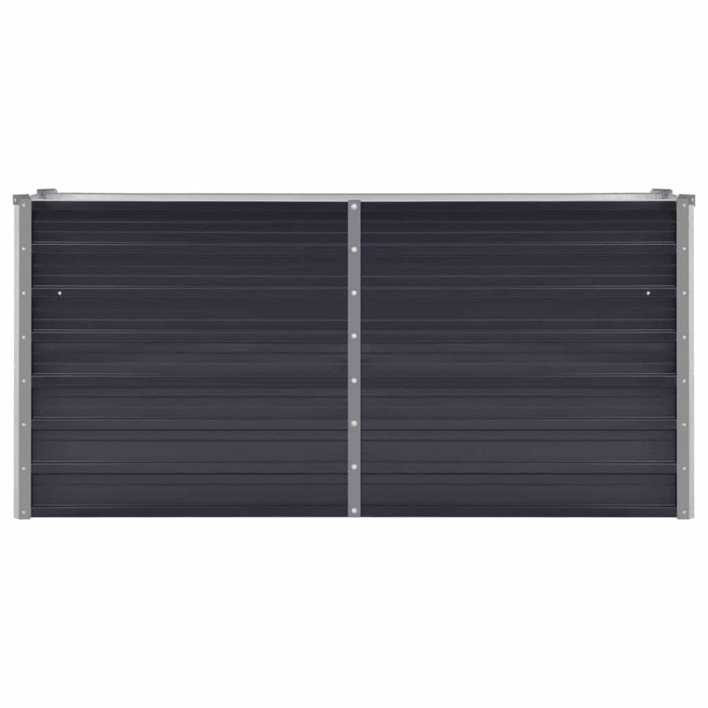 Letto Rialzato Giardino Antracite 160x40x77 cm Acciaio Zincato 45730