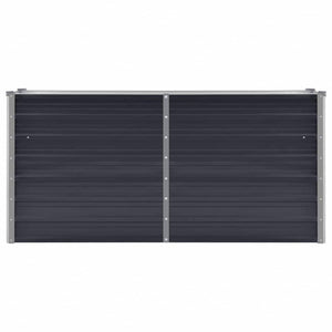 Letto Rialzato Giardino Antracite 160x40x77 cm Acciaio Zincato 45730