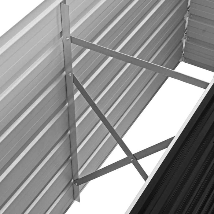 Letto Rialzato Giardino Antracite 160x40x77 cm Acciaio Zincato 45730