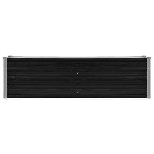 Fioriera rialzata piante fiori giardino antracite 160 x 40 x 45 cm acciaio zincato 02_0001141