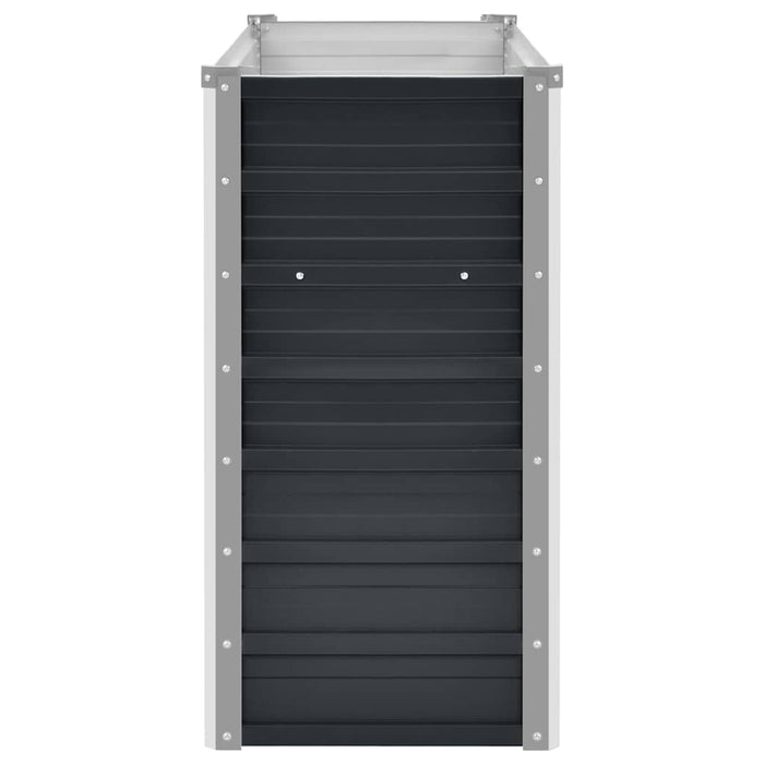 Fioriera-Vaso da Esterno-Contenitore per Piante per Giardino Antracite 100x40x77 cm in Acciaio Zincato