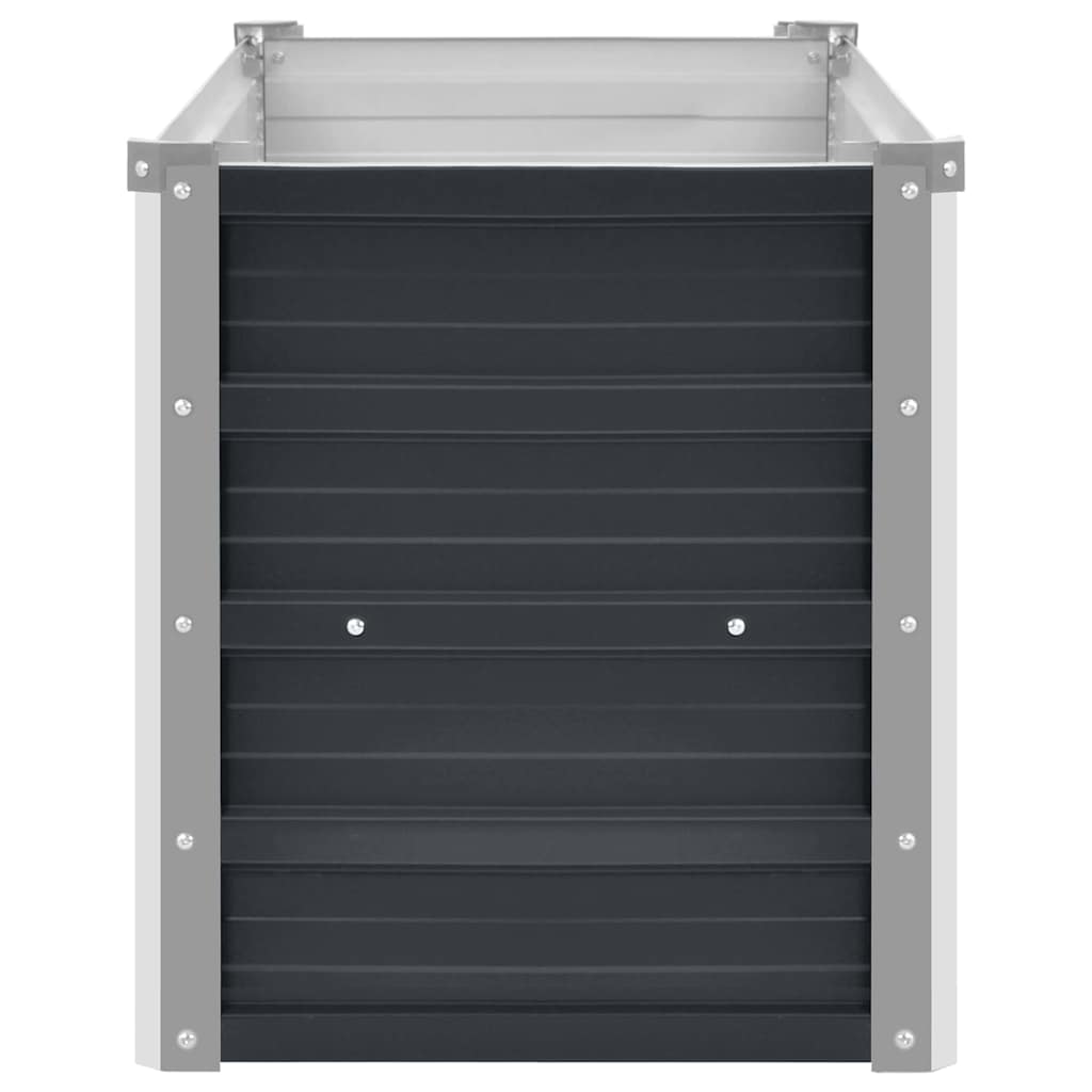 Fioriera-Vaso da Esterno-Contenitore per Piante per Giardino Antracite 100x40x45 cm in Acciaio Zincato