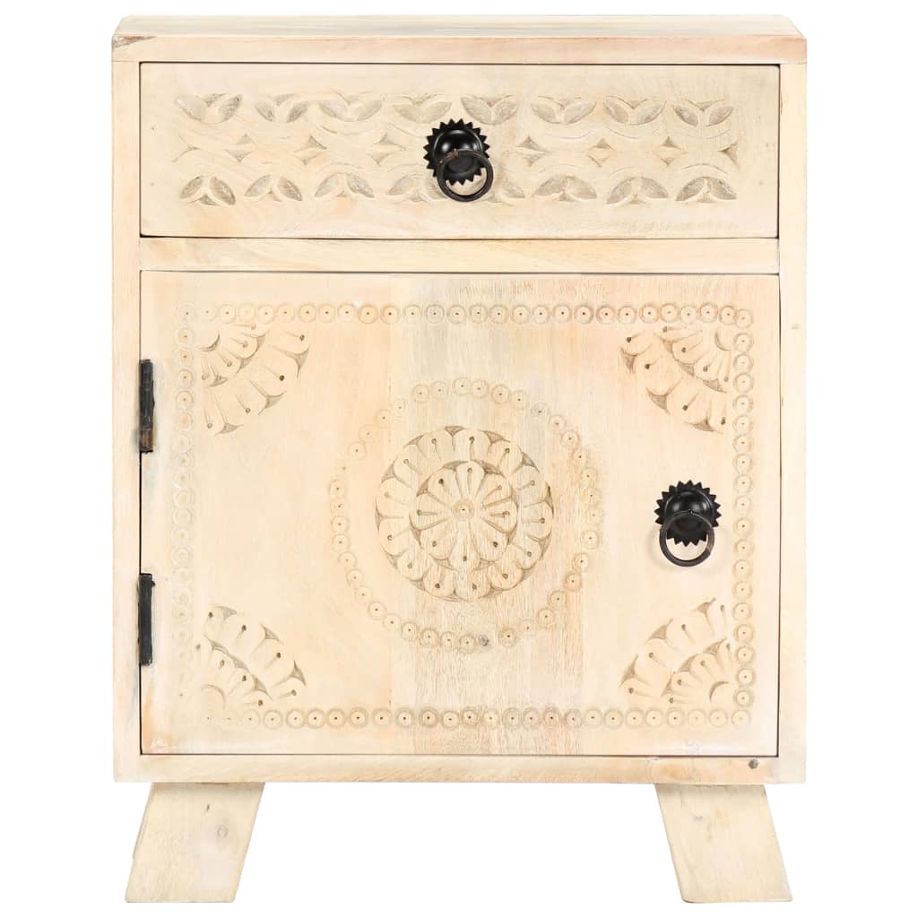 vidaXL Comodino 40x30x50 cm in Legno Massello di Mango