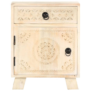 Comodino-Tavolino da notte 40x30x50 cm in Legno Massello di Mango 485345