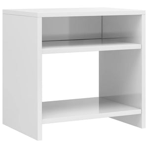 Comodini 2 pz Bianco Lucido 40x30x40 cm in Legno Multistrato 800022